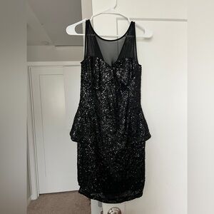 Bebe Black Sequin Mini Dress